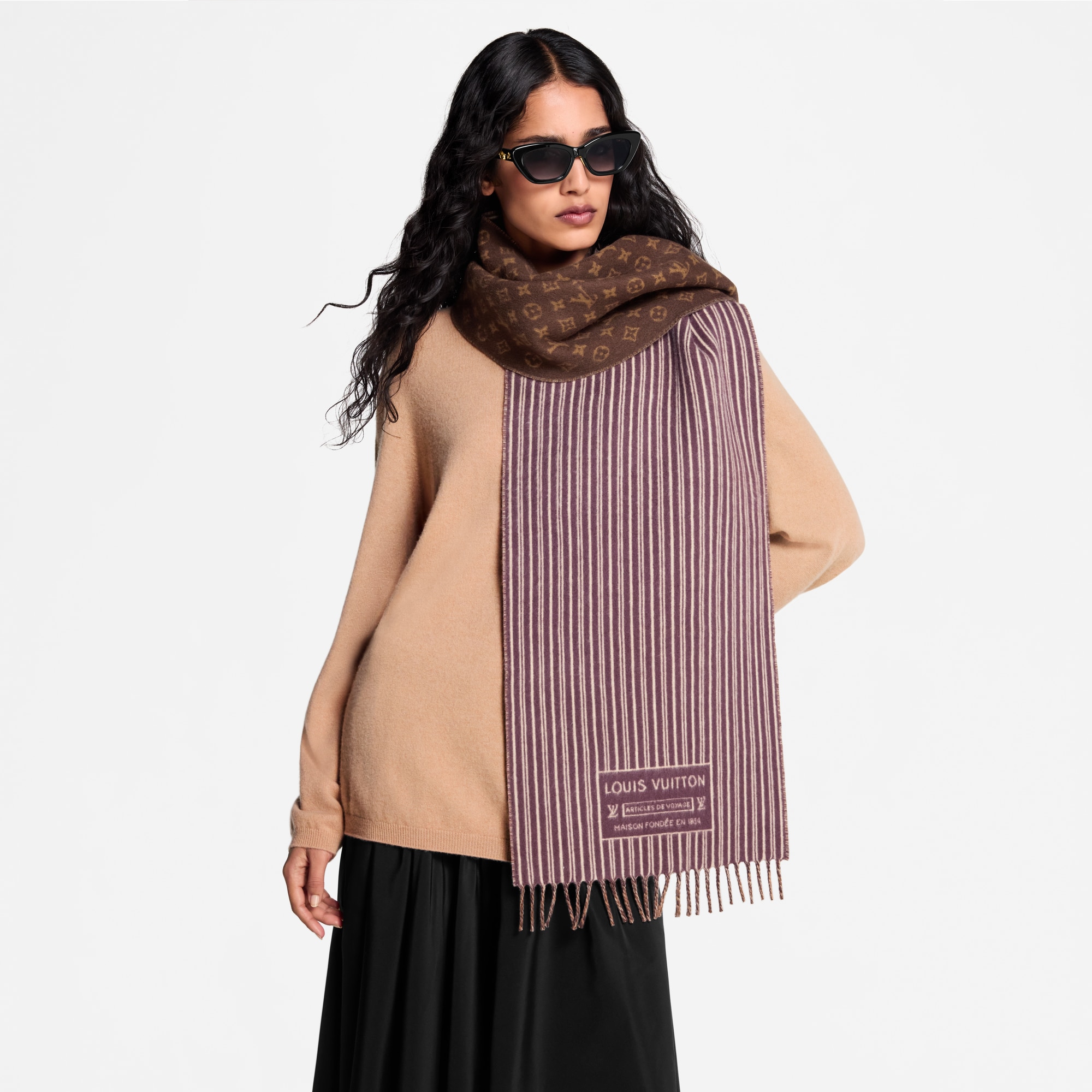 Louis Vuitton ブラウン マフラー LOUIS VUITTON - ルイヴィトン LOUIS VUITTON MUFFLERの通販 by